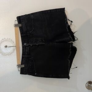 Old Navy High rise black denim button fly cut offs with secret slim pockets